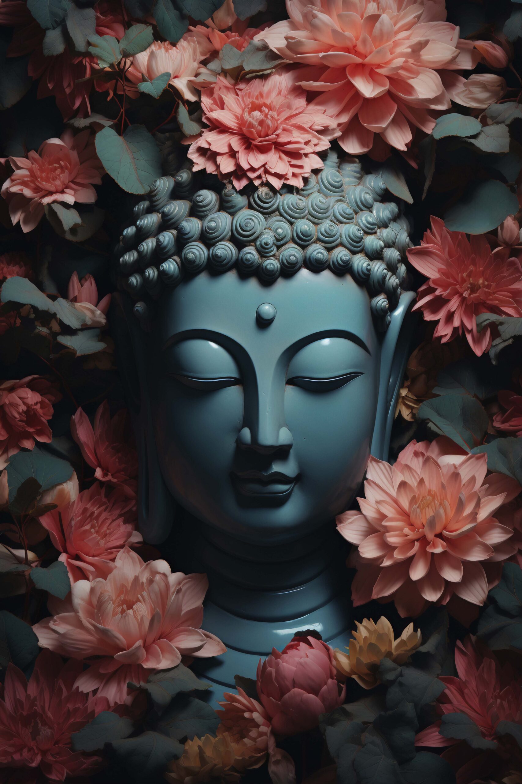 buddha-statue-with-flowers