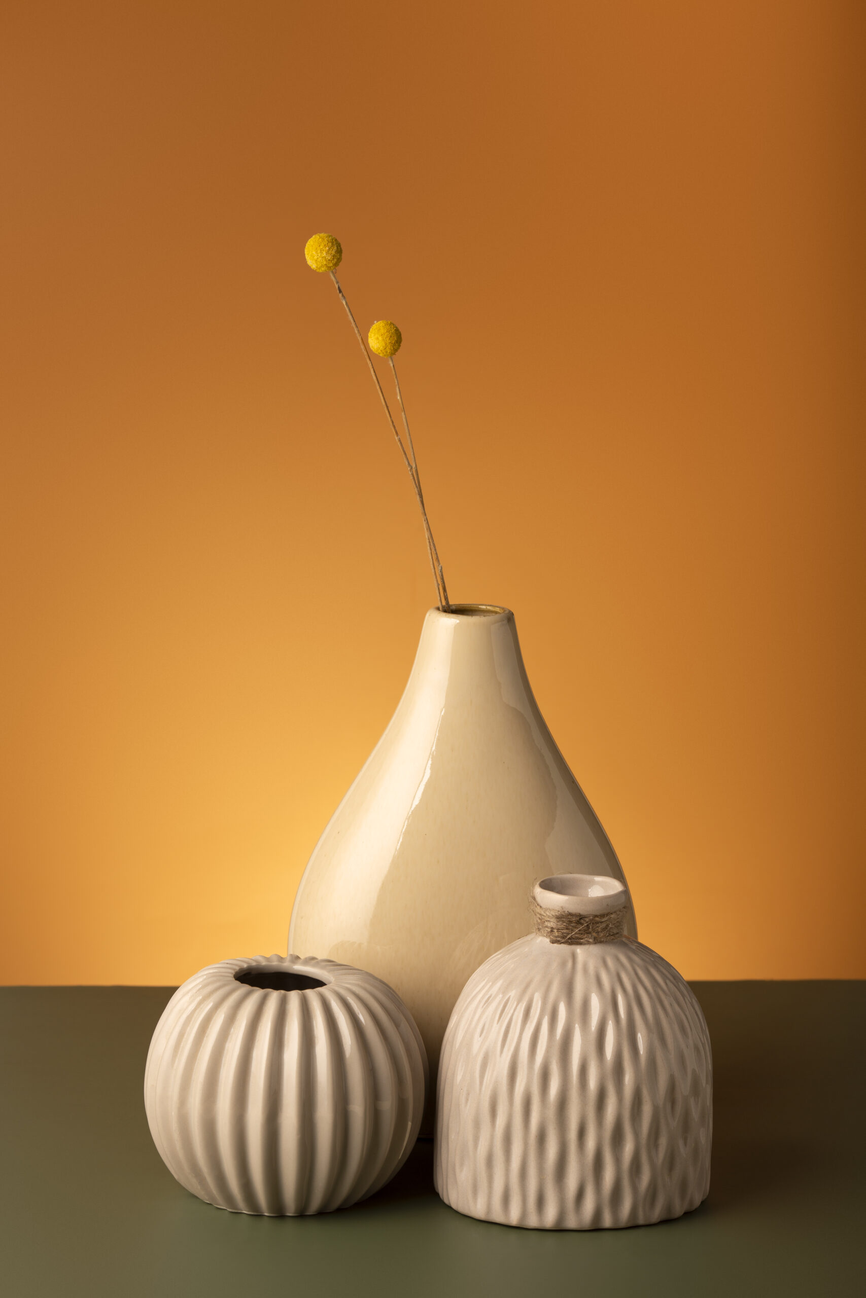 close-up-arrangement-modern-vases